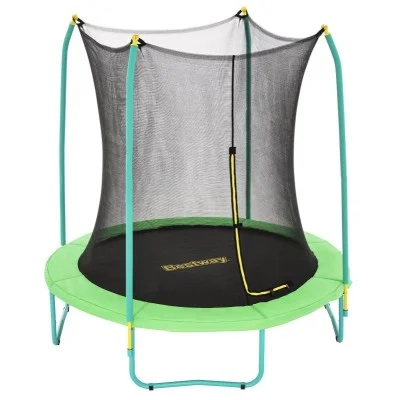 bestway 2.44m x 2.50m xtreme air trampoline 1 trampoline 1 spring-loading tool 4 anchors 8 foot pads age 6